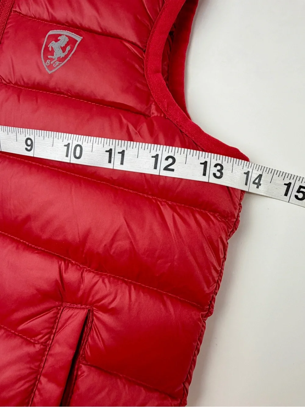 Scuderia Ferrari Red Sleeveless Zipper Front Crushable Puffer Vest, Sz 3/4 Youth